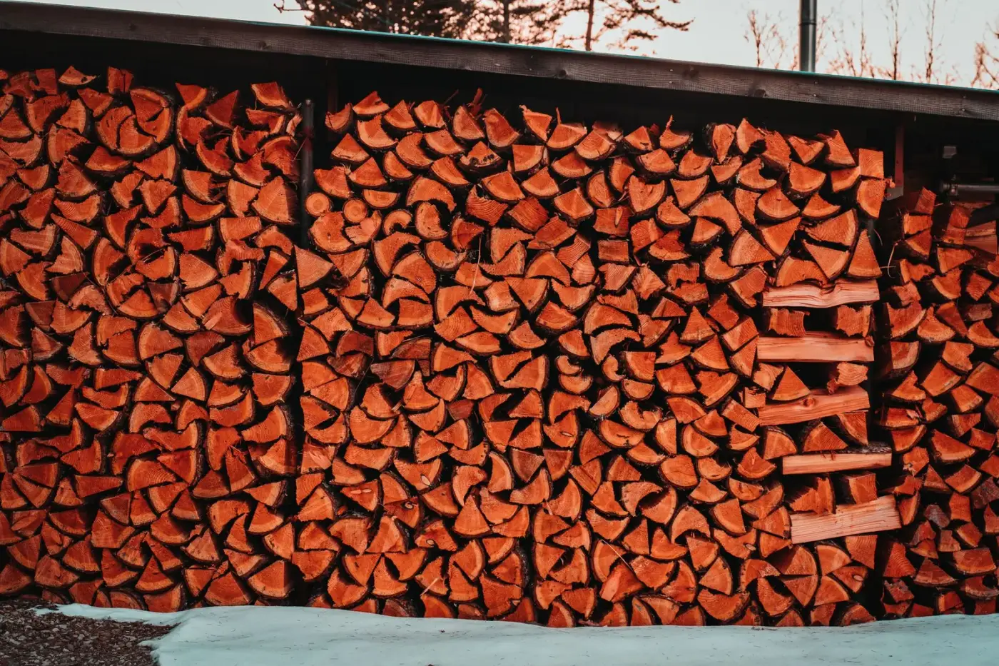 Abri de stockage de bois de chauffage